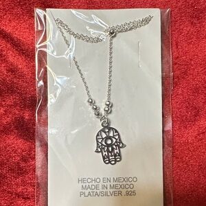 Silver Hamsa Hand Necklace